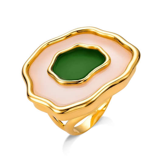 Conjunto Anthera - Ágata Branca e Verde