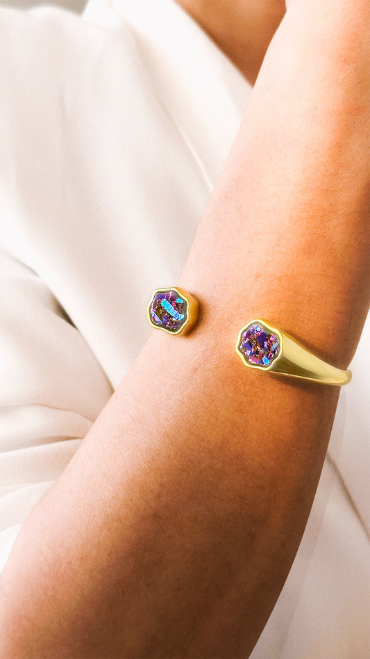 Bracelete Flora - Drusa Multicolorida - Aimer Joias