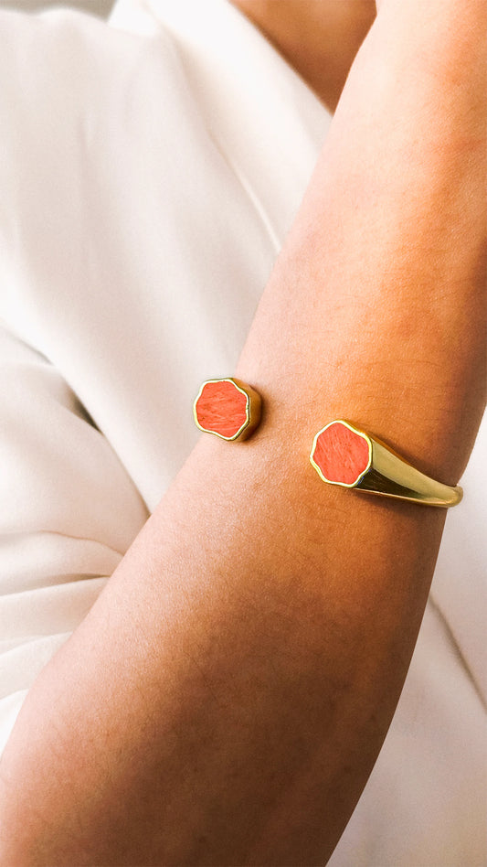 Bracelete Flora - Feldspato Laranja - Aimer Joais