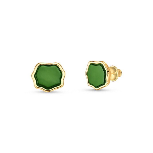 Brinco Haumea - Ágata Verde - Aimer Joias