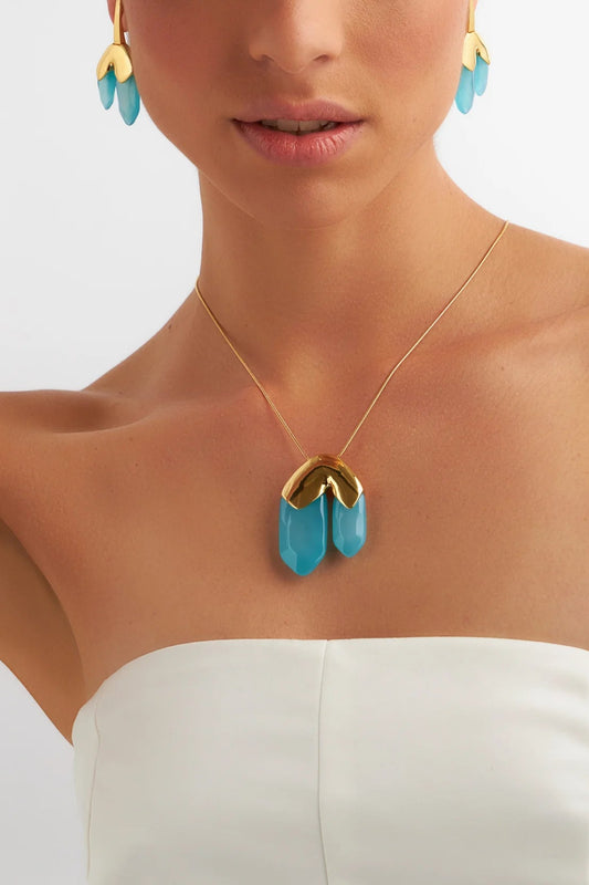 Colar Élémentaire - Ágata Azul Céu