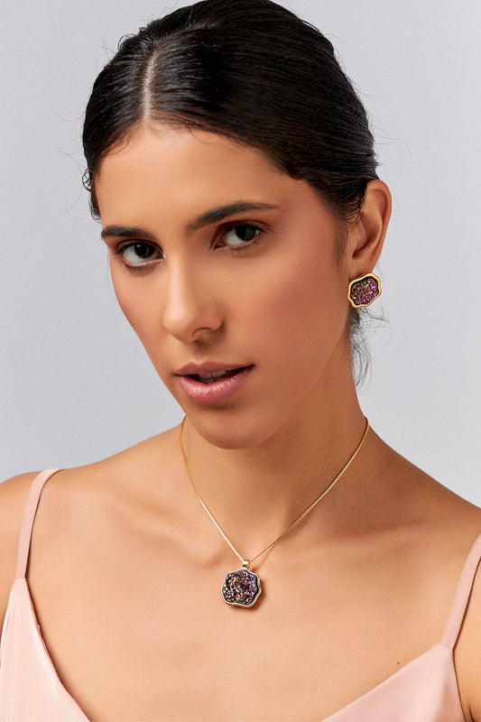 Colar Ostara - Drusa Multicolorida