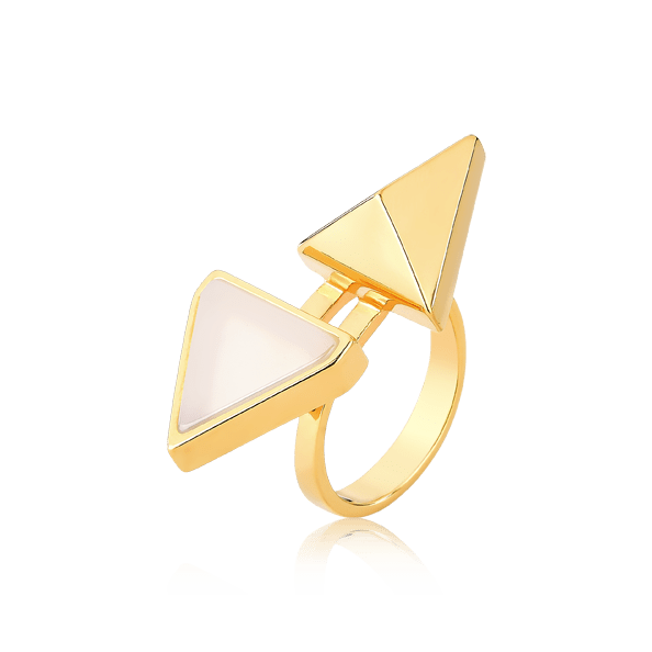 Anel Adversis - Ágata Branca Semijoias de luxo e design exclusivo