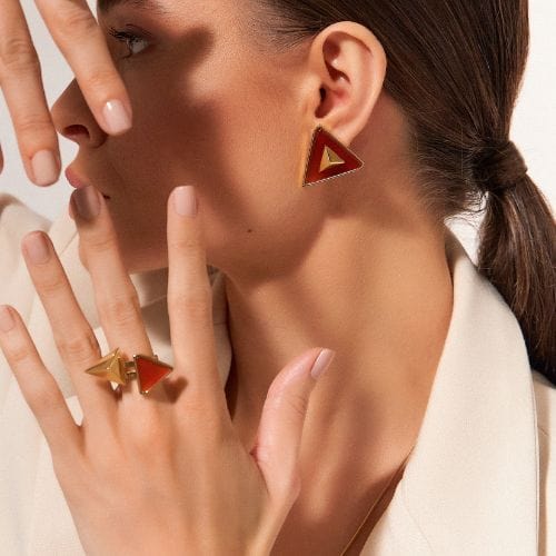 Anel Adversis - Ágata Vermelha Semijoias de luxo e design exclusivo