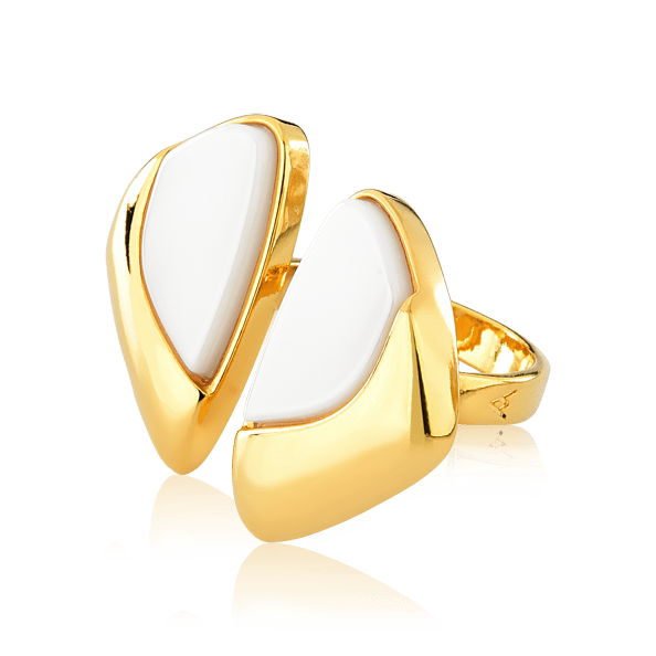 Anel Ailes - Porcelana Branca Semijoias de luxo e design exclusivo