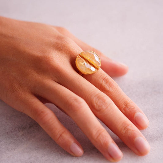 Anel Arco - Citrino Semijoias de luxo e design exclusivo