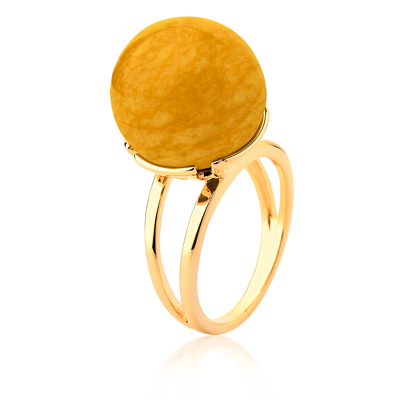 Anel Ball - Feldspato Amarelo Semijoias de luxo e design exclusivo