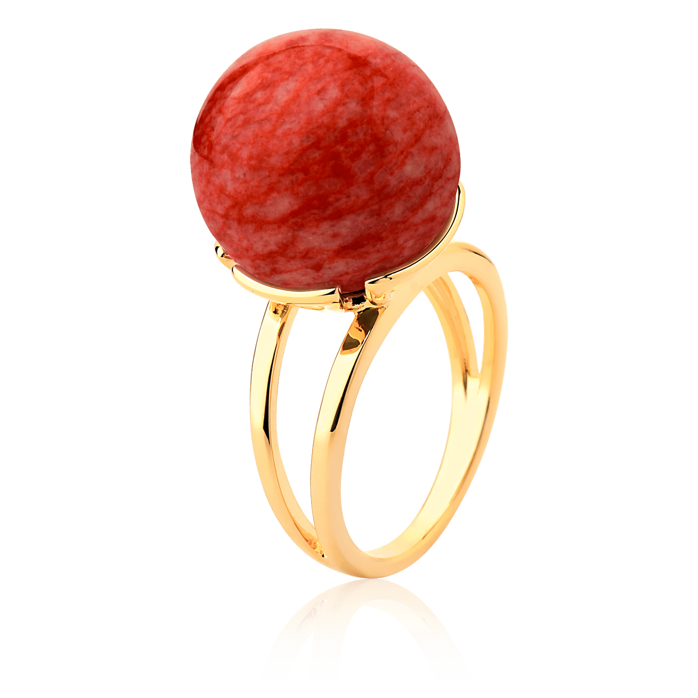 Anel Ball - Feldspato Laranja Semijoias de luxo e design exclusivo