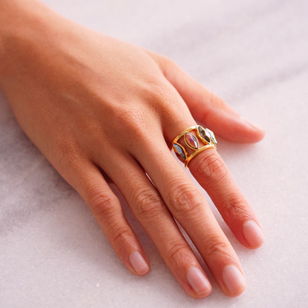 Anel Bem Me Quer - Cristal Multicolorido Semijoias de luxo e design exclusivo