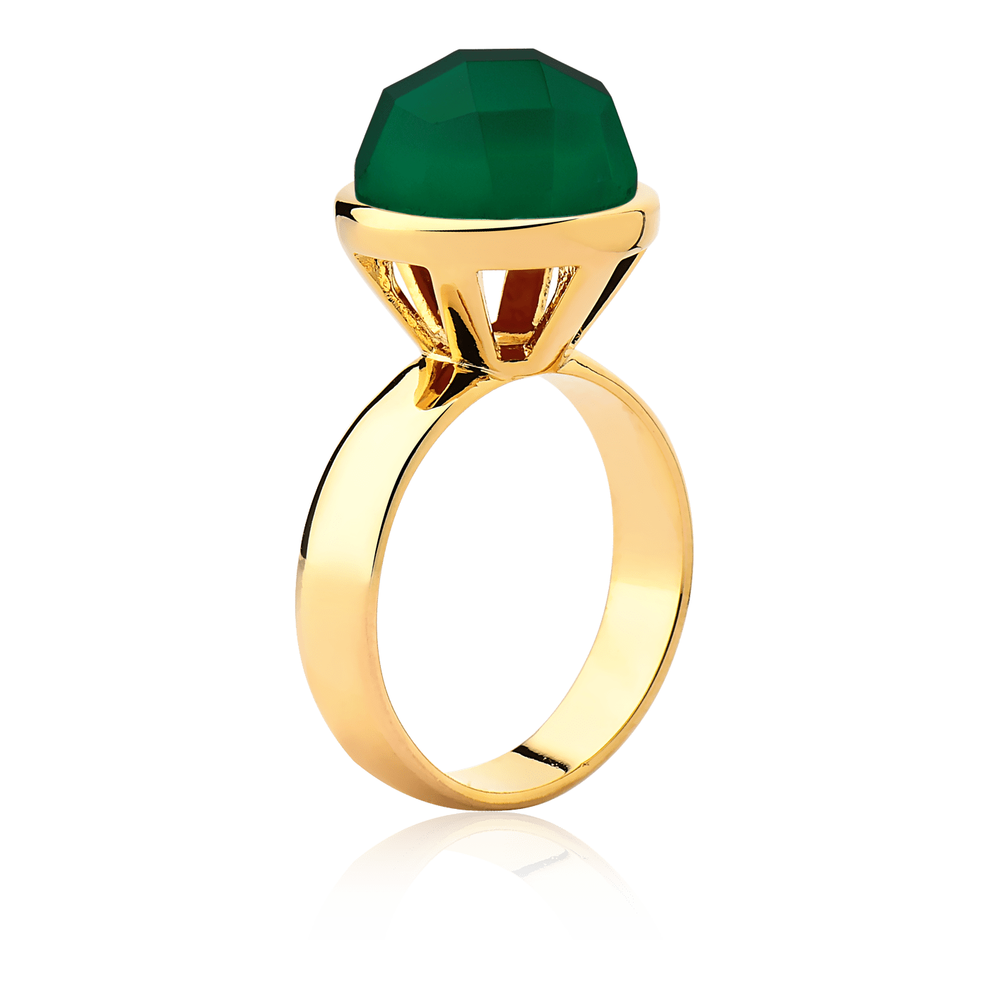 Anel Classic - Ágata Verde detalhe — Ouro 18K | Aimer Joias | anel semijoia pedra natural