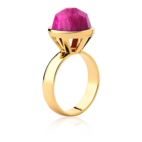 Anel Classic - Feldspato Rosa Pink Semijoias de luxo e design exclusivo