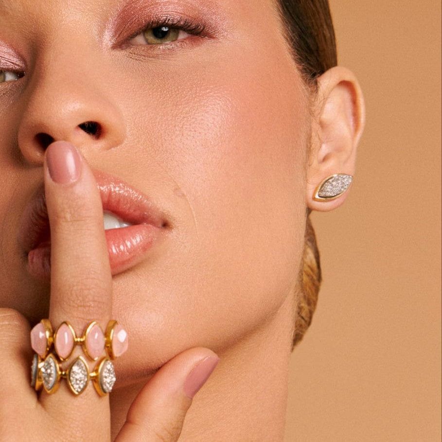 Anel Dália- Drusa Platina Semijoias de luxo e design exclusivo