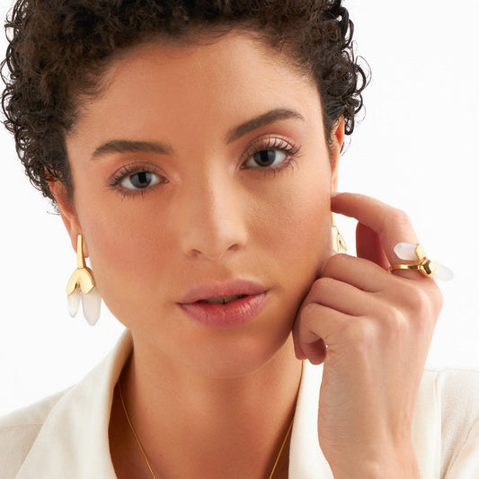 Anel Difluence - Ágata Branca Semijoias de luxo e design exclusivo