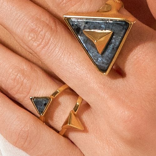 Anel Dýo - Labradorita Semijoias de luxo e design exclusivo