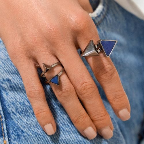 Anel Dýo - Quartzo Azul Anil Semijoias de luxo e design exclusivo