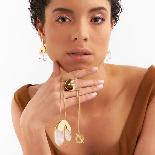 Anel Élémentaire - Cristal De Rocha Semijoias de luxo e design exclusivo