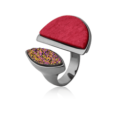 Drusa Multicolorida + Feldspato Vermelho