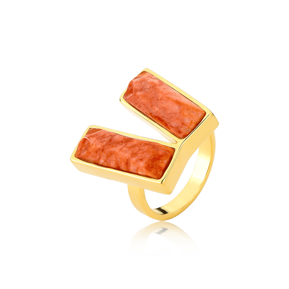 Anel Harmonie - Feldspato Laranja Semijoias de luxo e design exclusivo