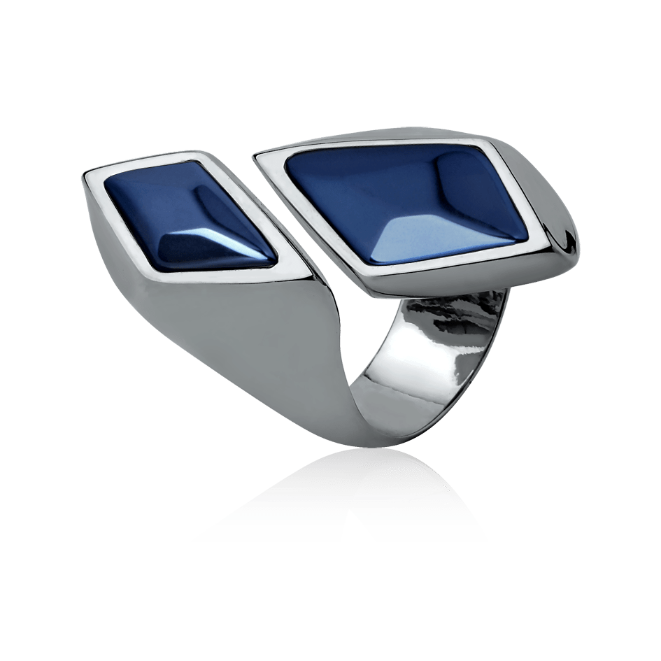 Anel Jasmim - Obsidiana Negra Perolizada Semijoias de luxo e design exclusivo