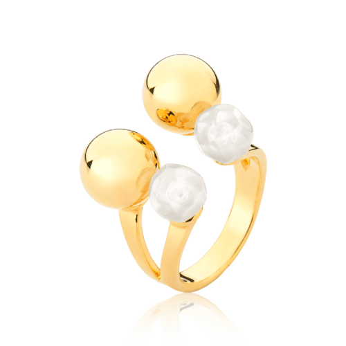 Anel Ritmo - Quartzo Leitoso Semijoias de luxo e design exclusivo