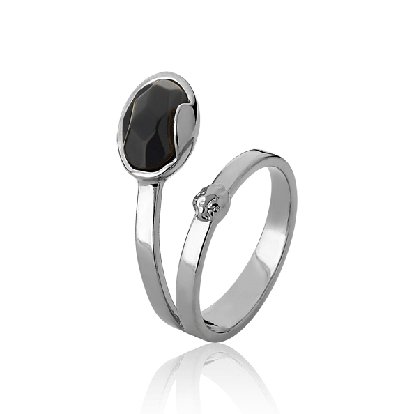 Anel Solo - Obsidiana Negra Semijoias de luxo e design exclusivo