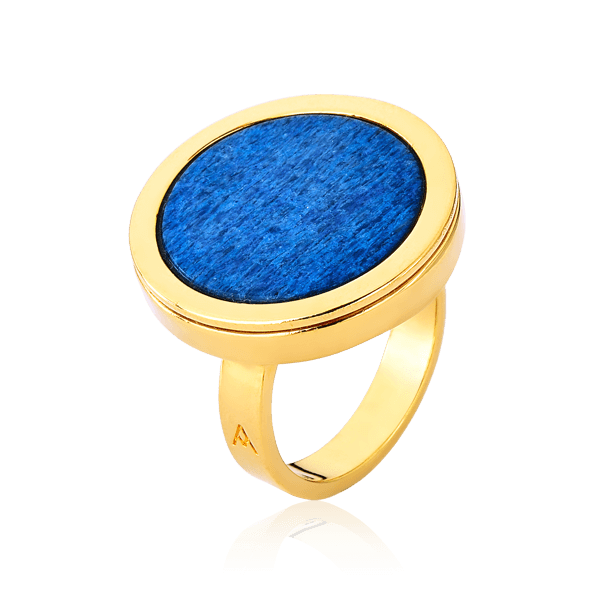 Anel Único - Feldspato Azul Anil Semijoias de luxo e design exclusivo