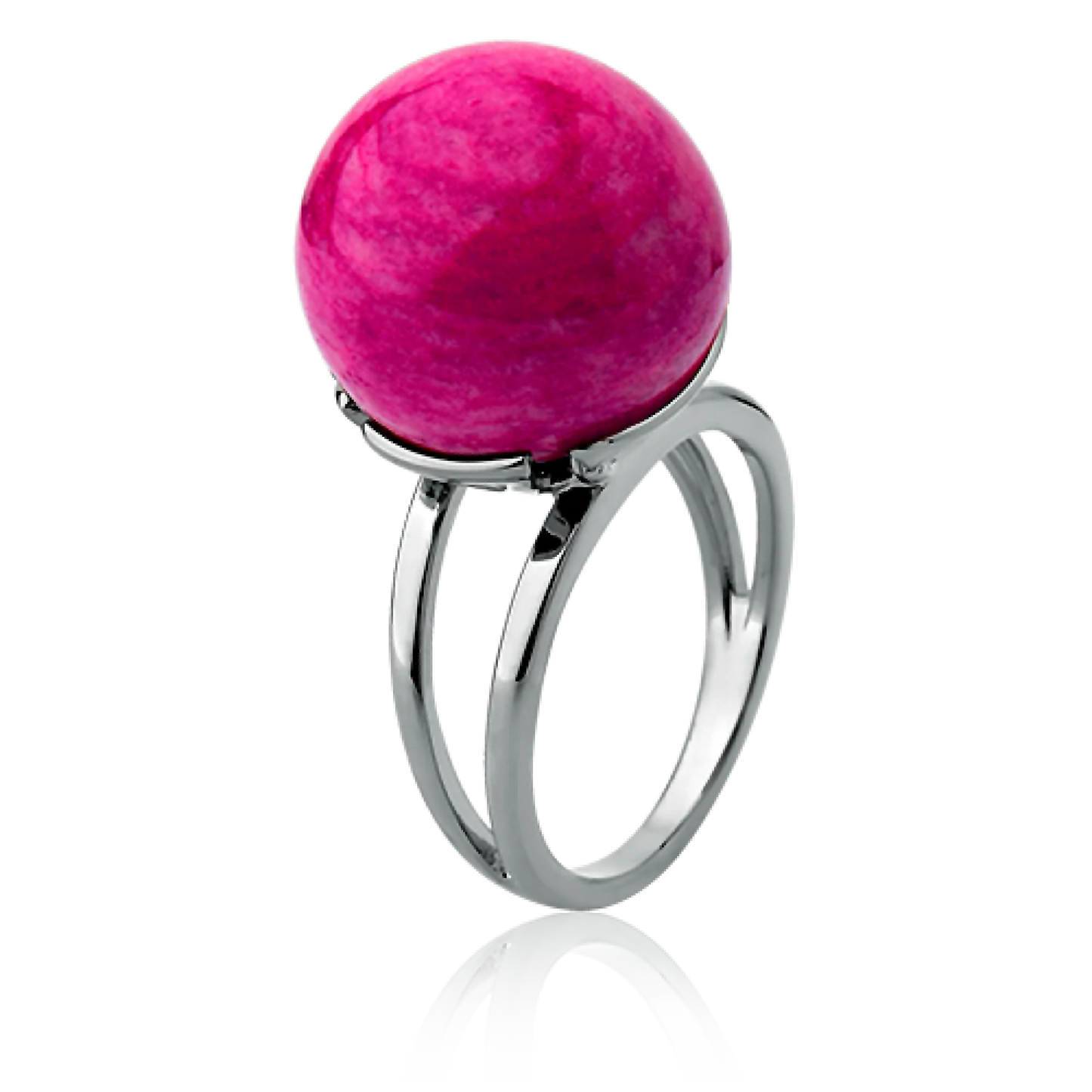O Anel Ball com Feldspato Rosa Pink em Banho de Ródio Negro é uma joia statement. O tom vibrante de rosa é lindamente contrastado pelo brilho escuro e moderno do Ródio Negro, criando uma peça de impacto visual com elegância e sofisticação.