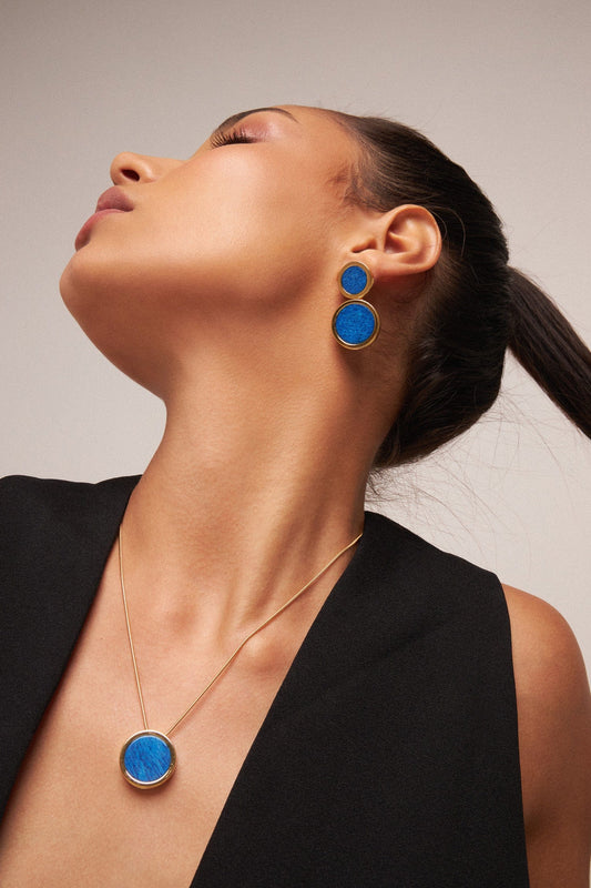 Bracelete Singular - Feldspato Azul Anil Semijoias de luxo e design exclusivo