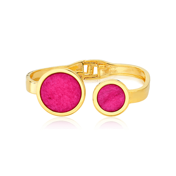 Bracelete Singular - Feldspato Rosa Pink Semijoias de luxo e design exclusivo