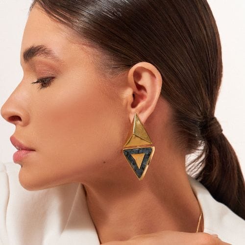 Brinco Thárros - Labradorita Semijoias de luxo e design exclusivo