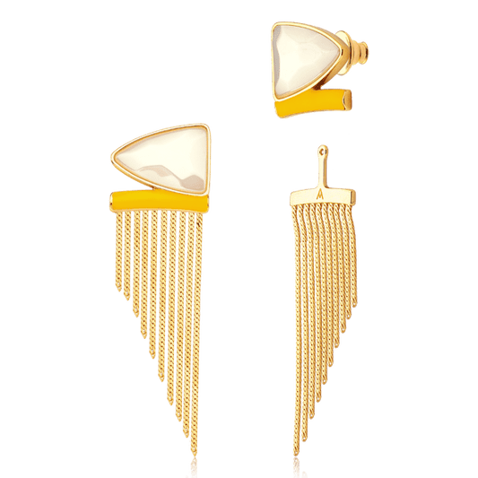 Brinco Tiye - Ágata Branca Semijoias de luxo e design exclusivo