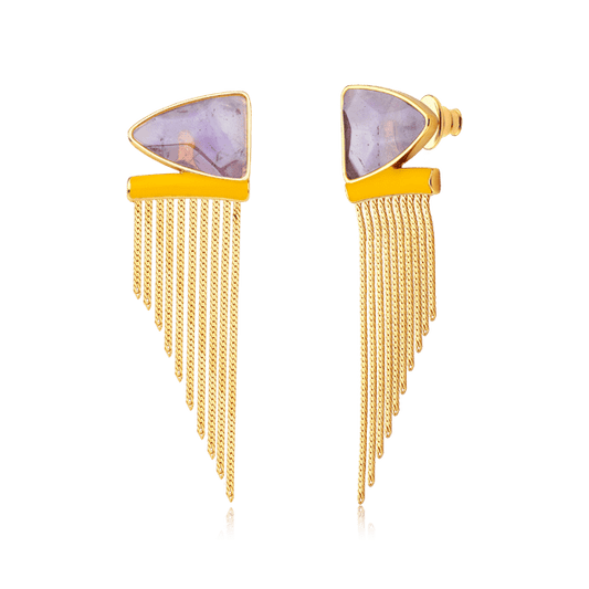 Brinco Tiye - Ametista Semijoias de luxo e design exclusivo