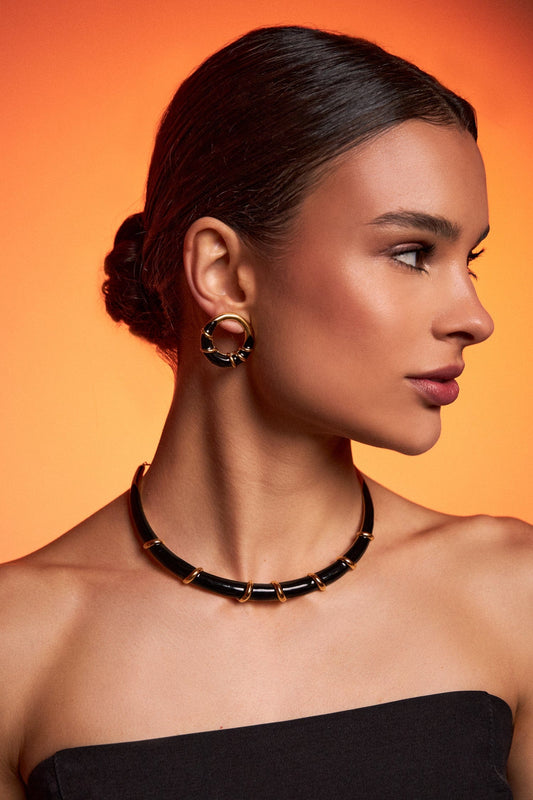 Choker Macramê - Esmaltação Preta Semijoias de luxo e design exclusivo