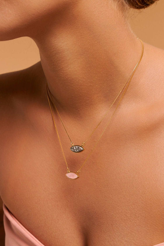 Colar Dália - Drusa Platina Colar