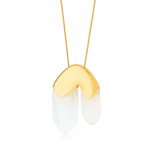 Colar Élémentaire - Ágata Branca Semijoias de luxo e design exclusivo