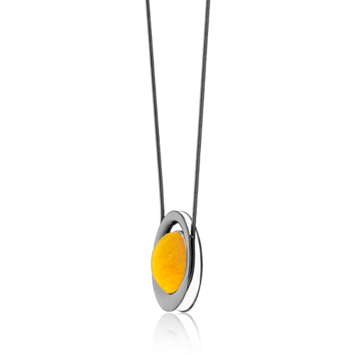 Colar Energia - Esmaltado Branco/Amarelo Semijoias de luxo e design exclusivo