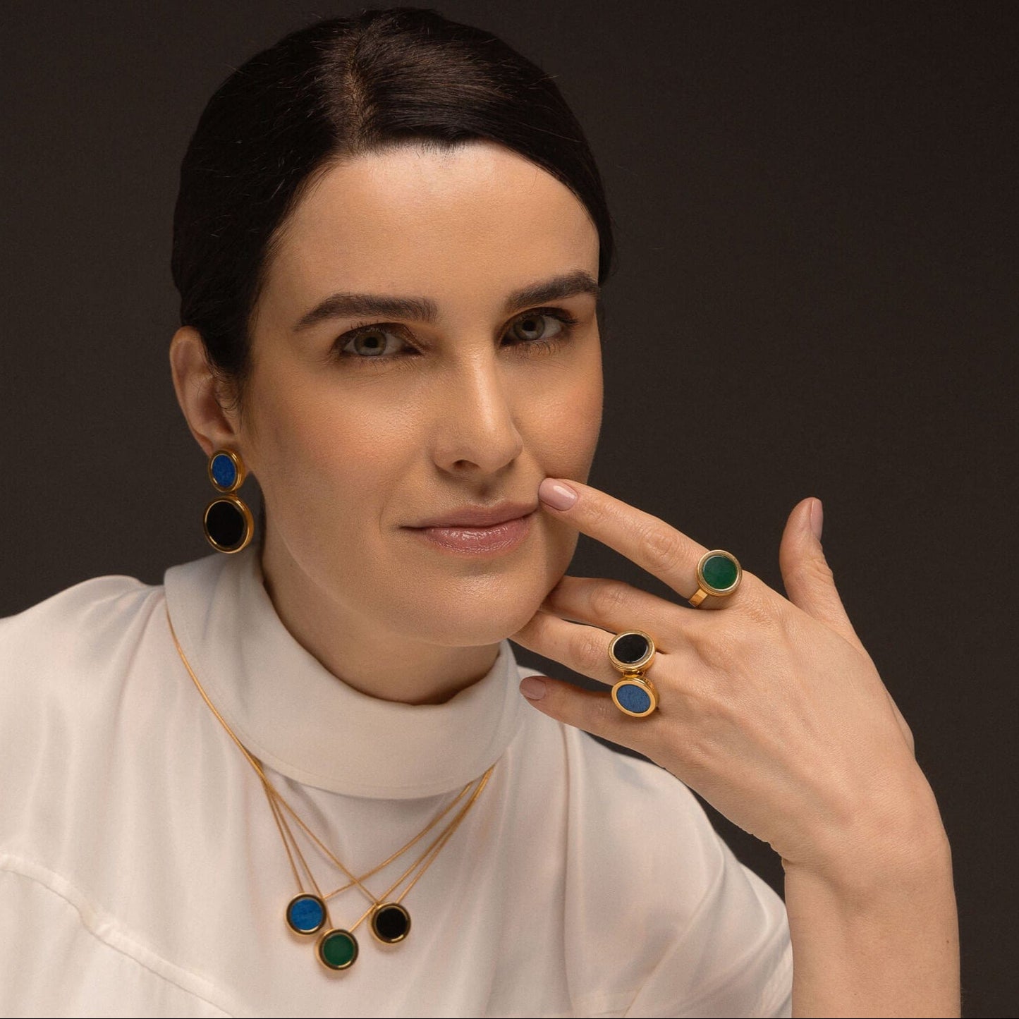 Colar Eterno - Ágata verde Semijoias de luxo e design exclusivo