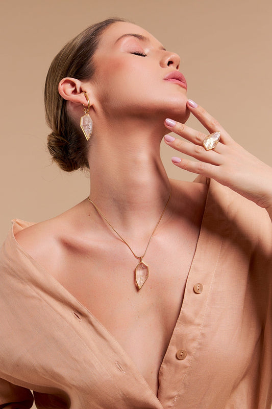 Colar Impulso - Cristal de Rocha Semijoias de luxo e design exclusivo