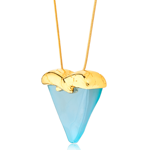 Colar Incondicional - Ágata Azul Céu Semijoias de luxo e design exclusivo