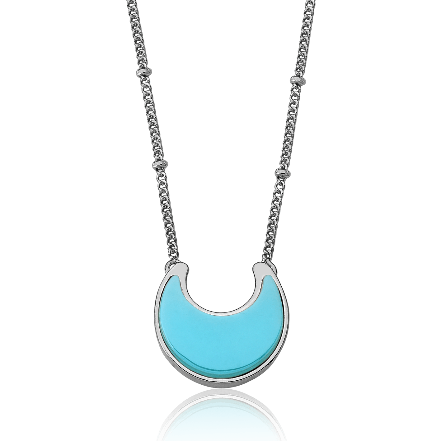 Colar Lua - Ágata Azul Céu Semijoias de luxo e design exclusivo