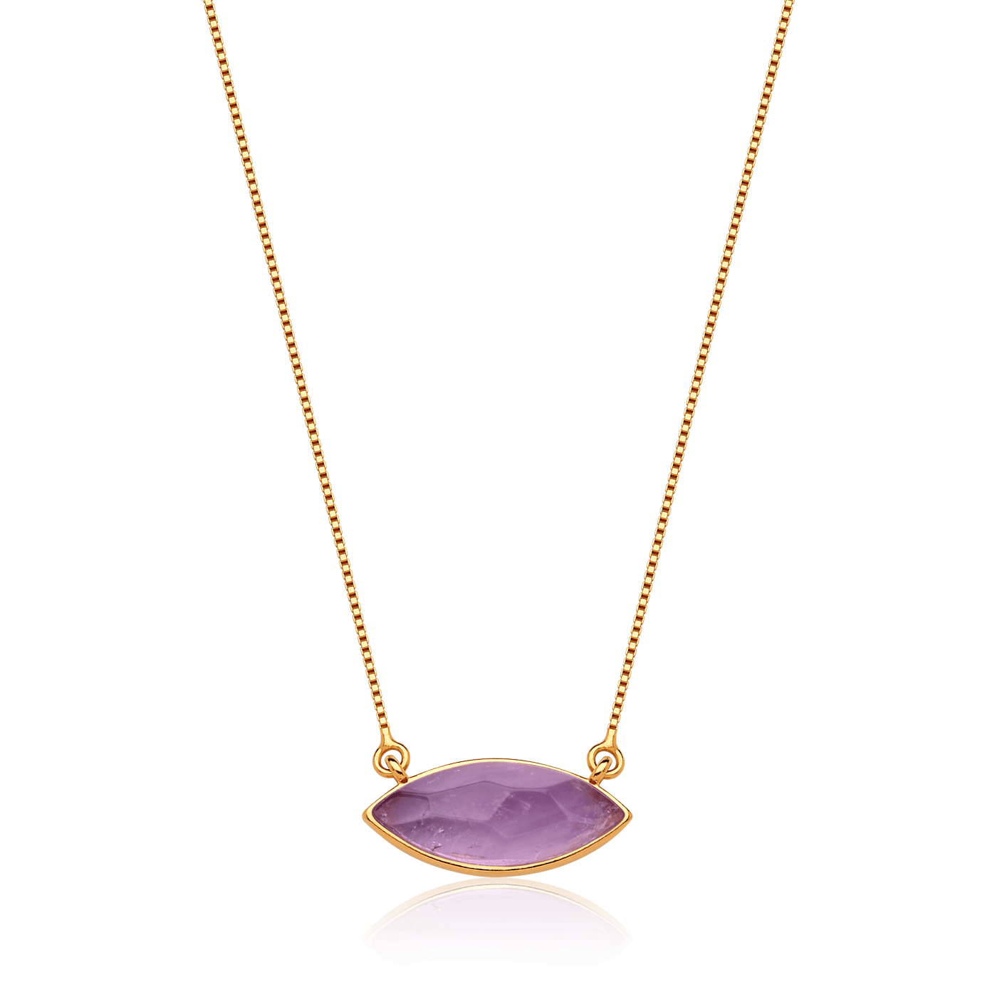 Colar Pétala - Ametista — Ouro 18K | Aimer Joias | semijoia feminina pedra natural