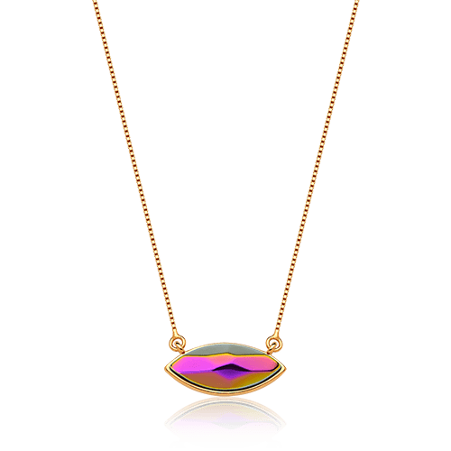 Colar Pétala - Cristal Metalizado Multicolorido Semijoias de luxo e design exclusivo