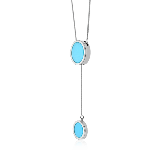 Colar Solene - Ágata Azul Céu Semijoias e design