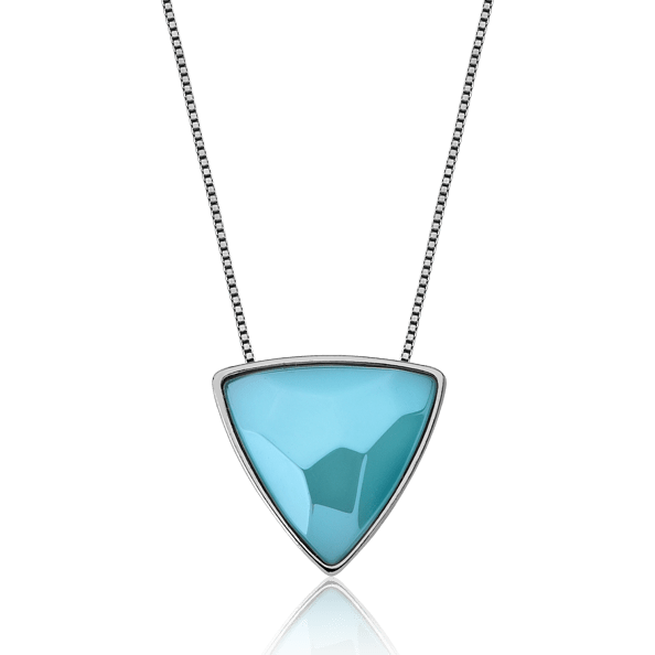 Colar Triangulo - Azul Céu Semijoias de luxo e design exclusivo