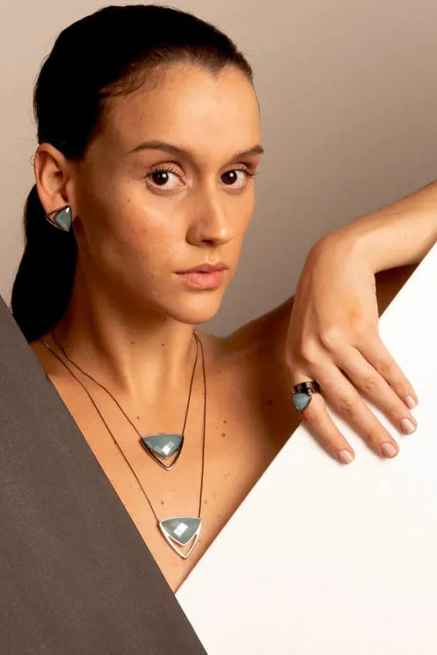 Colar Equilíbrio - Ágata Azul Céu