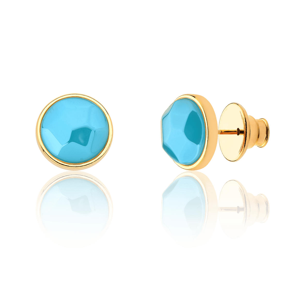 Kit Colar Escudo - Anel Classic - Brinco Classic Ágata Azul Céu Semijoias de luxo e design exclusivo