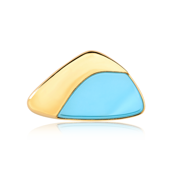 Pingente Ailes - Ágata Azul Céu Chapa Semijoias de luxo e design exclusivo