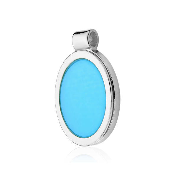 Pingente Singular - Ágata Azul Céu Semijoias de luxo e design exclusivo