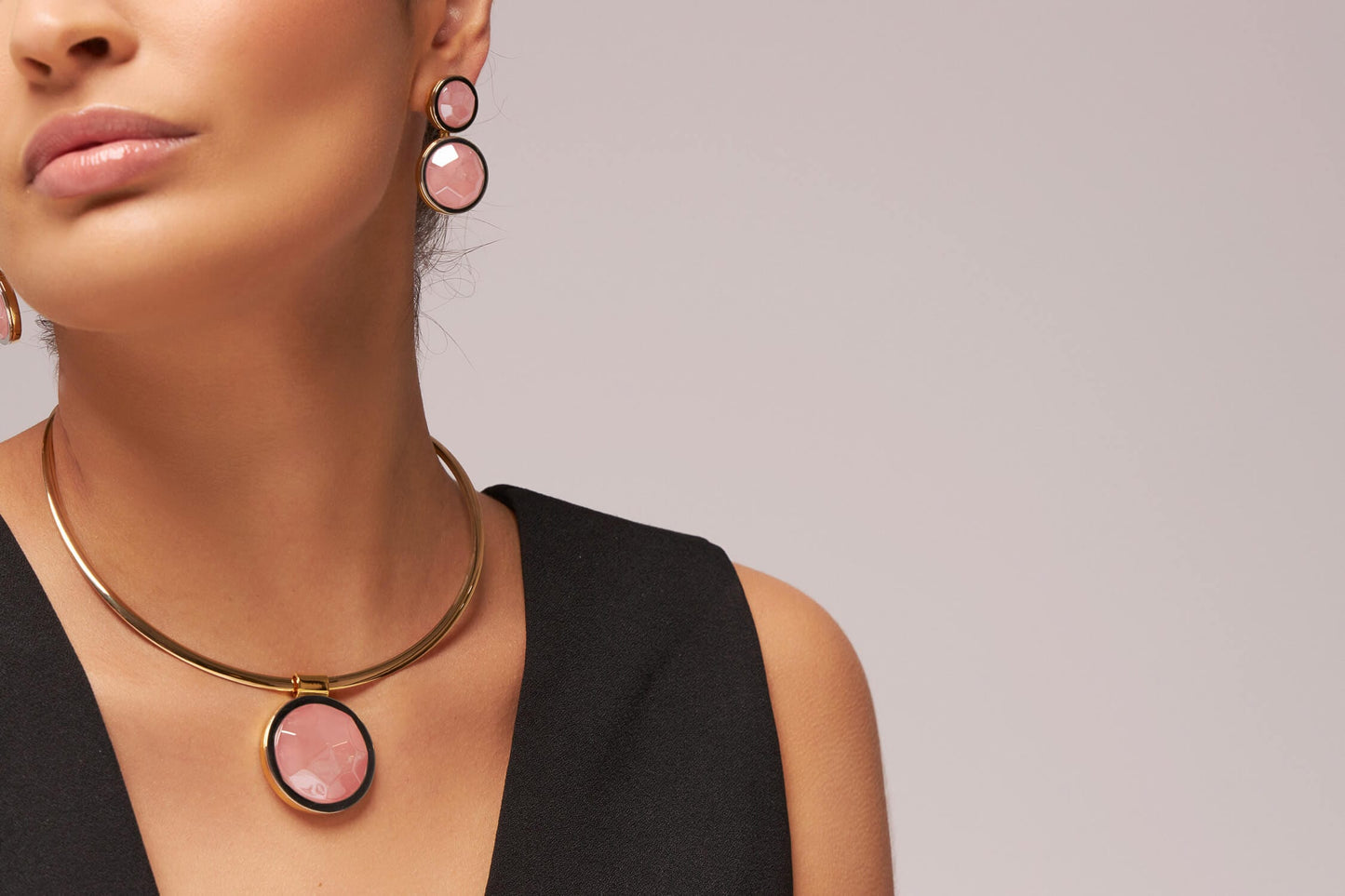 Pingente Singular - Quartzo Rosa Semijoias de luxo e design exclusivo