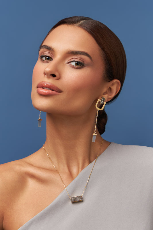 Colar Estrutura - Drusa Metalizada